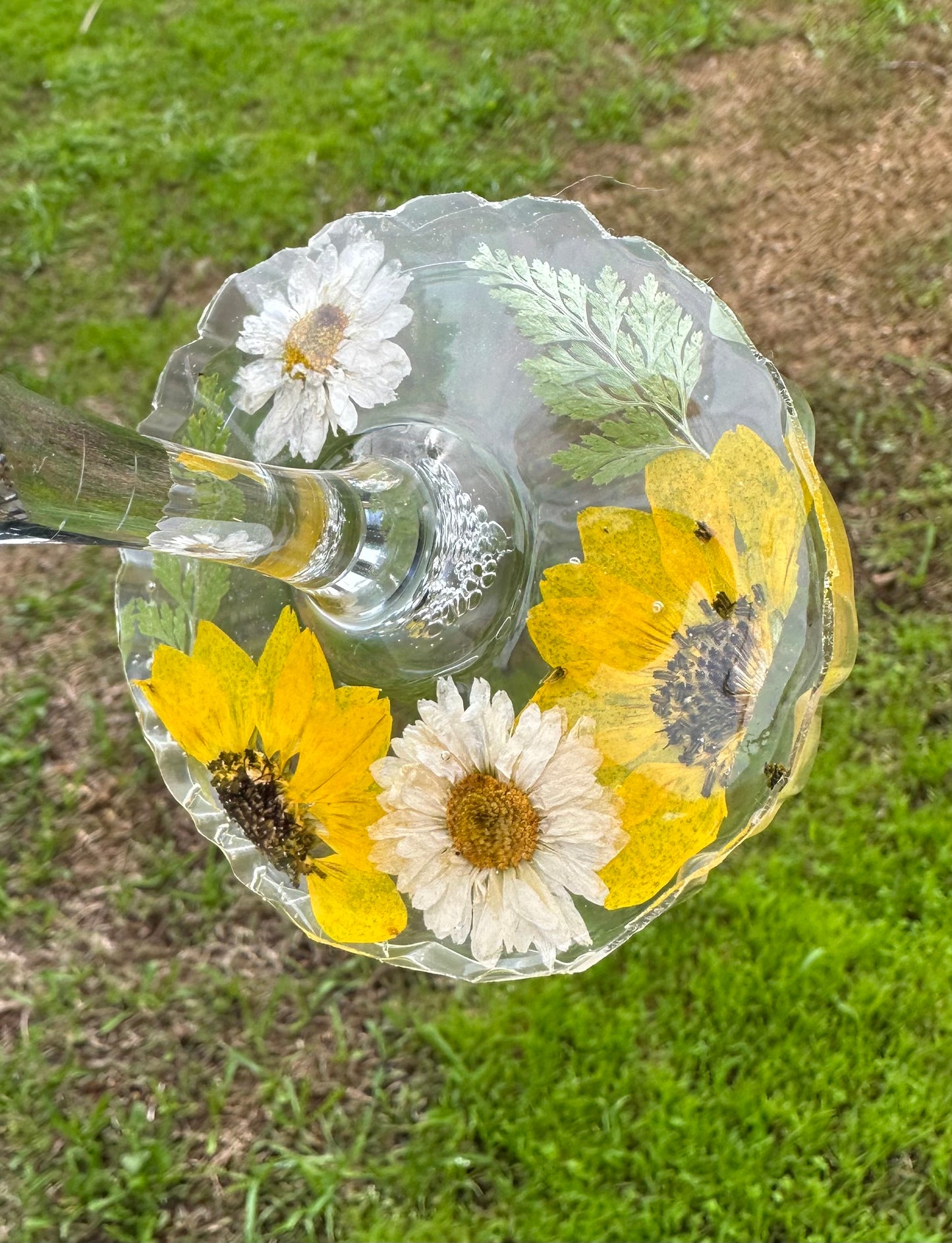 Field of Sunflowers Wine Glass