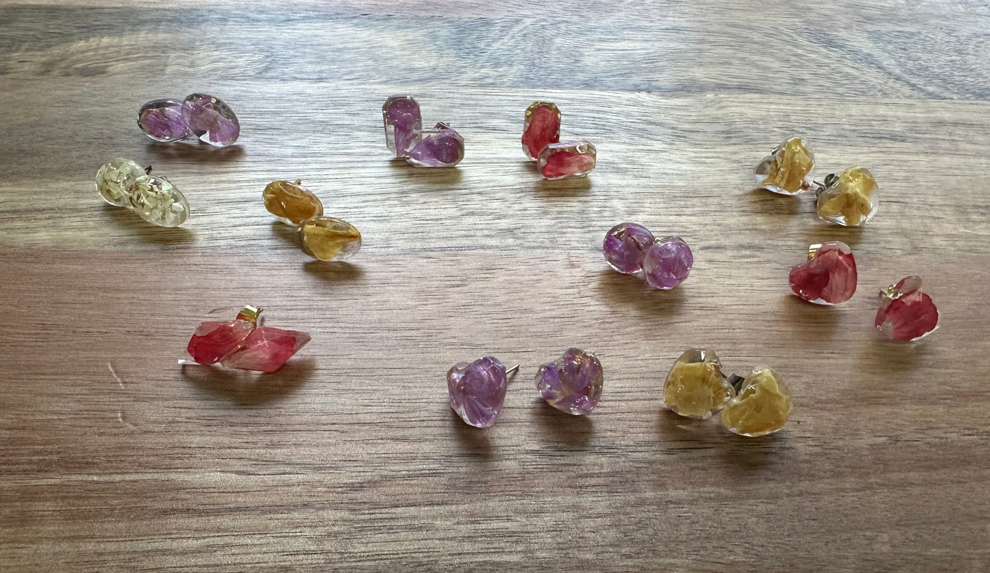 Crushed Petal Earring Studs