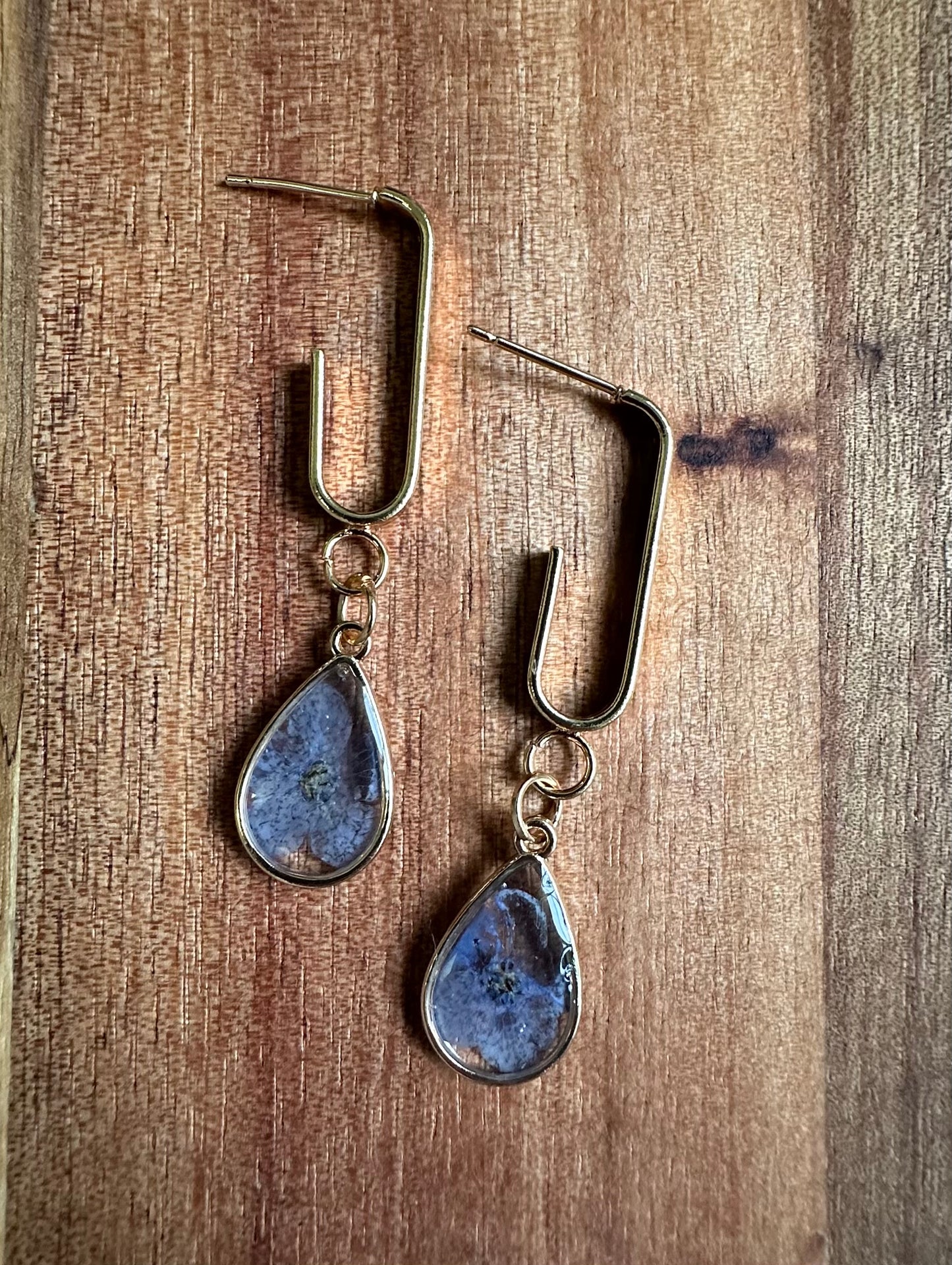 Blue Tear Drop Earrings