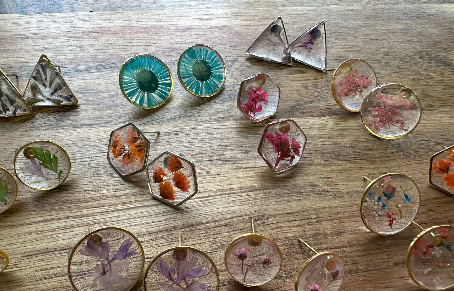 Geometric Floral Earrings