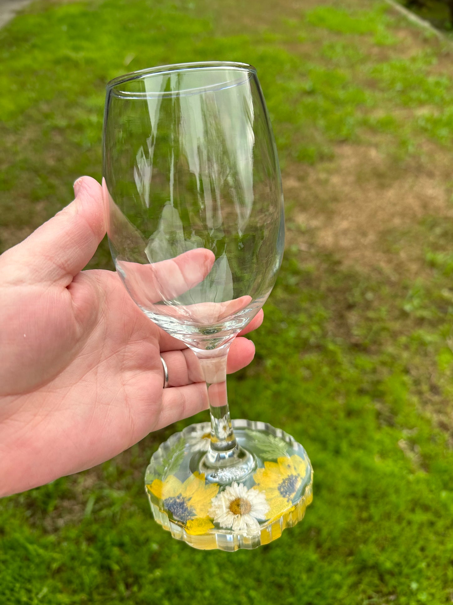 Field of Sunflowers Wine Glass